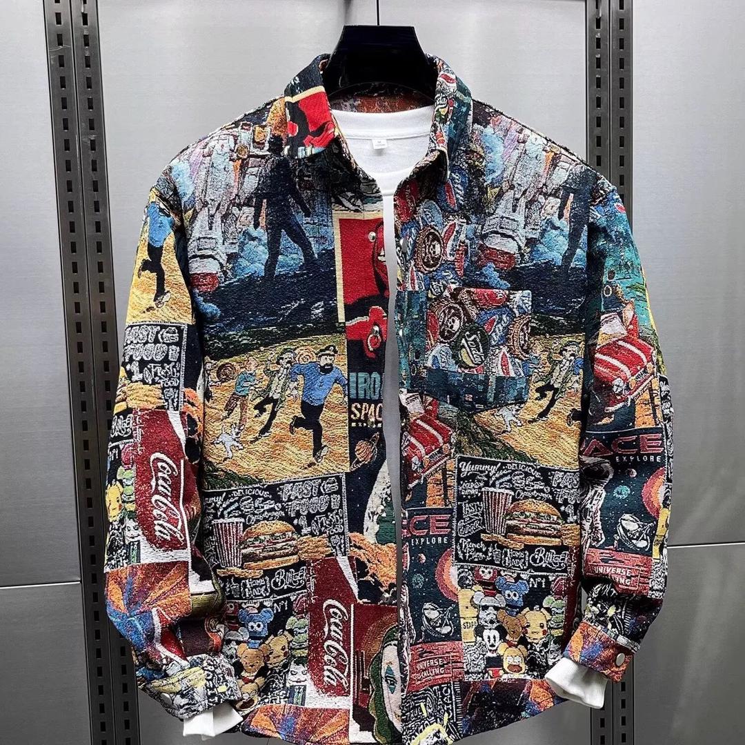 Men's Vintage Comic Tapestry Overshirt