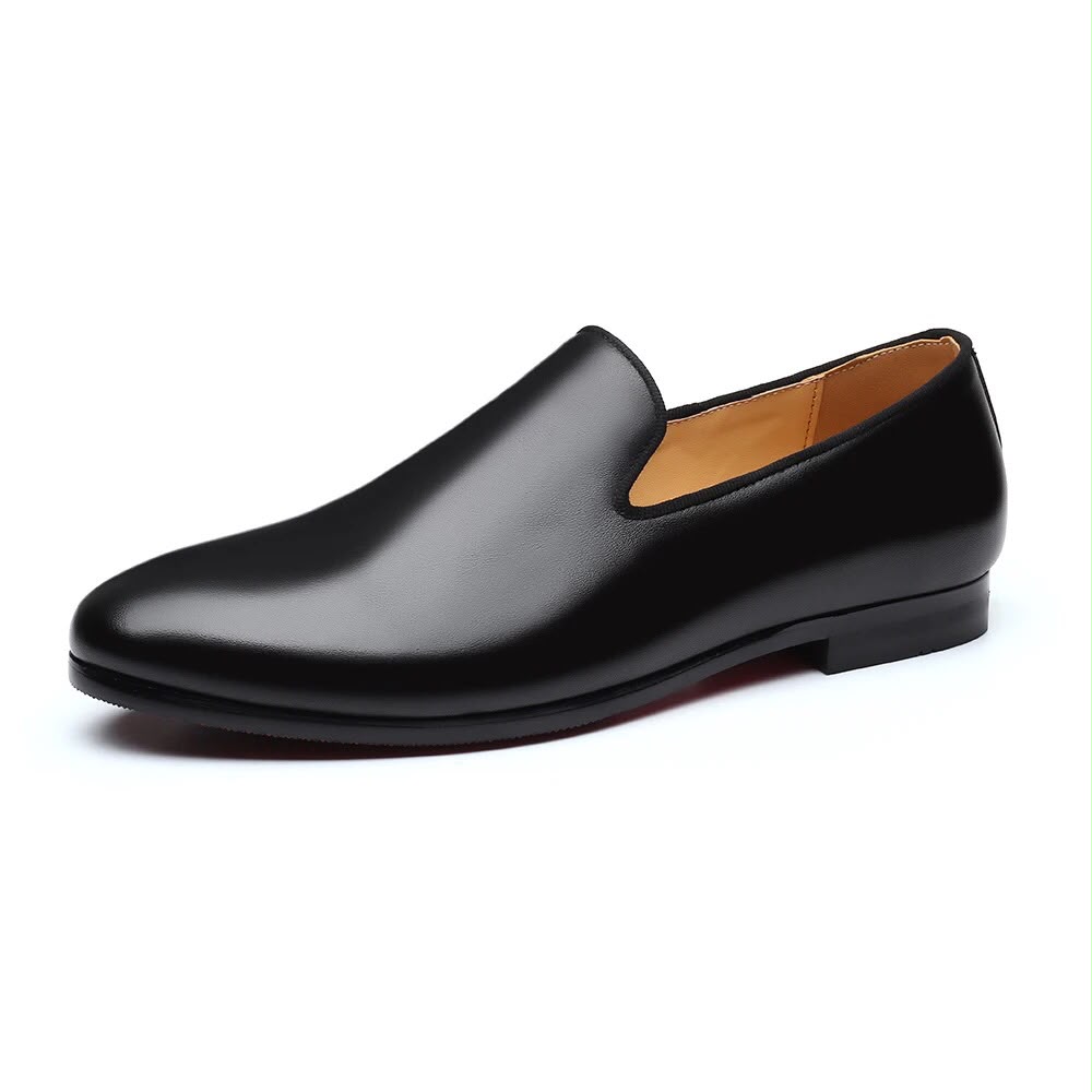 handcrafted black leather Venetian loafers