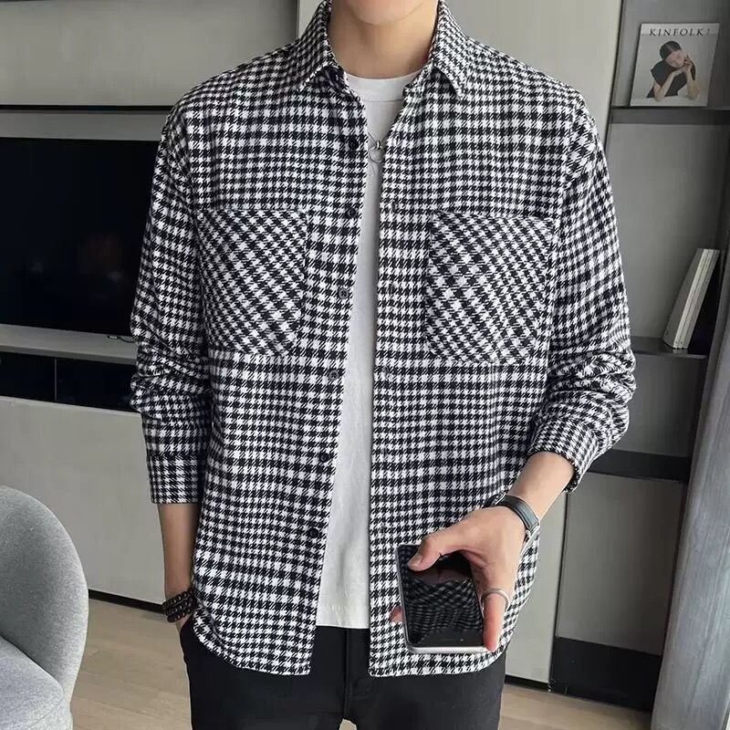 houndstooth button-down overshirt 4