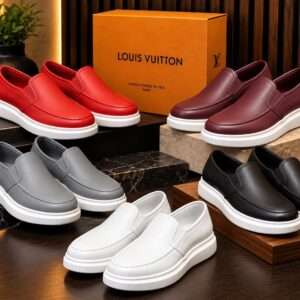 Men's Slip-On Loafers in Tan Leather | Casual Platform Shoes