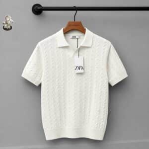 Men's Textured Knit Polo Shirt | Short-Sleeve Top